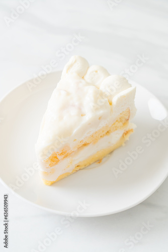 coconut cake on white plate