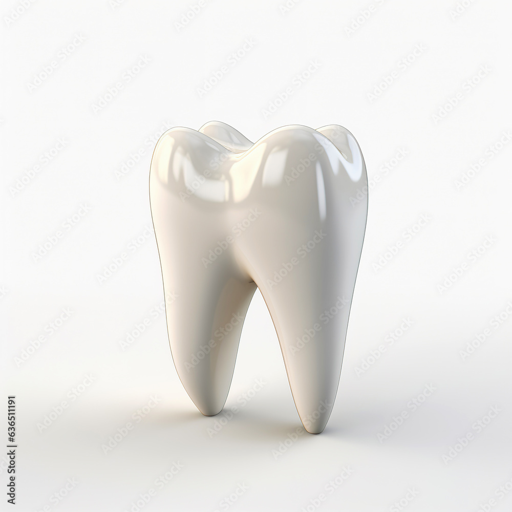 3D rendering white healthy human tooth 3D rendering white healthy human tooth
