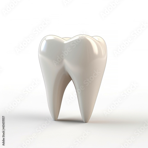 3D rendering white healthy human tooth