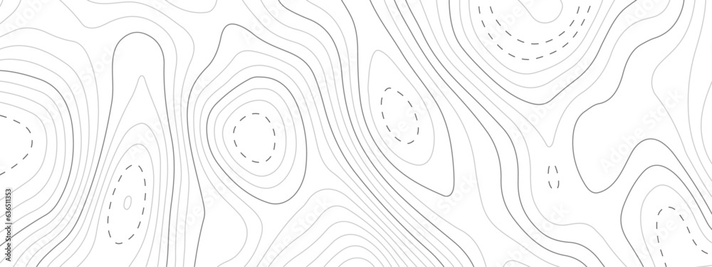 Abstract wavy topographic map. Abstract wavy and curved lines background. Abstract geometric topographic contour map background.	