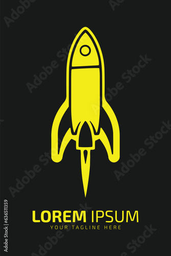 Rocket Icon in Silhouette Vector Logo Conceptualization.