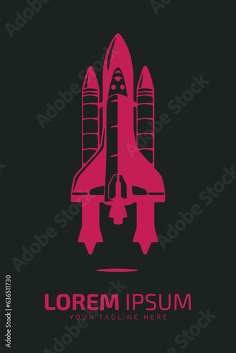 Fototapeta Naklejka Na Ścianę i Meble -  Vectorized Ambition Rocket Silhouette Logo Soaring Towards New Horizons.