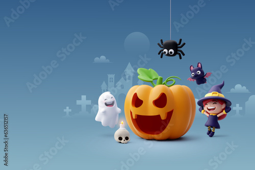 3d Vector of little adorable witch surprise with zero percent pay by installments on Halloween, Happy Halloween special offer concept.
