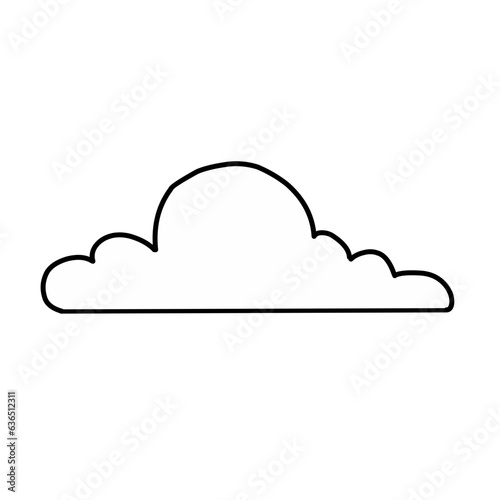 Set of cartoon cloud in a flat design. White cloud collection