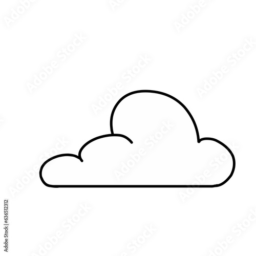 Set of cartoon cloud in a flat design. White cloud collection