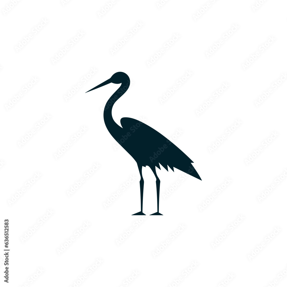 Simple Cute Stork Bird Icon
