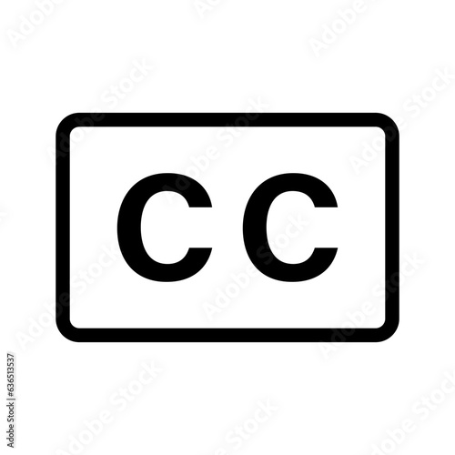 Simple subtitles icon. CC icon. Vector.