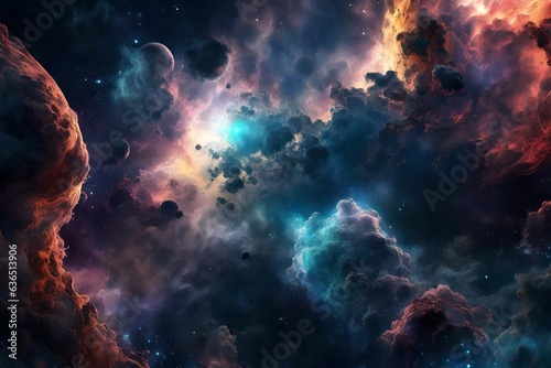 Space nebula abstract wallpapers. . 3d rendering