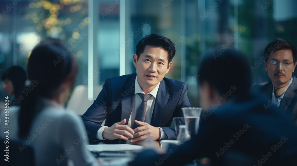 Entrepreneur discussing business ideas in a conference Entrepreneur discussing business ideas in a conference