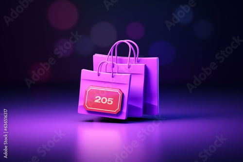 3D coupons tag icon special discount on purple background. promotion sale percentage marketing profitable online shopping concept  with Ai