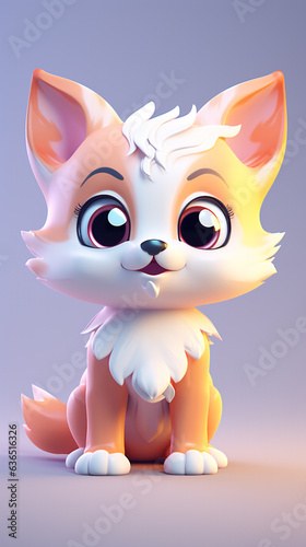 3d illustration cartoon icon animal cute with Ai