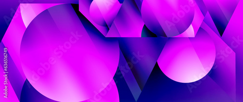 Captivating abstract backdrop composed of interlocking triangles and circles, forming an intriguing dance of shapes and patterns that exude both elegance and modernity