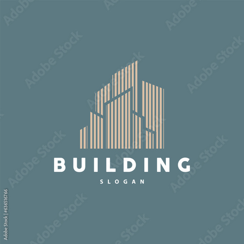 Building Real Estate Apartment Construction Logo, Elegant Premium Rustic Monogram Vector Design
