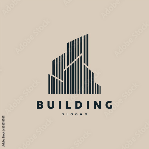 Building Real Estate Apartment Construction Logo, Elegant Premium Rustic Monogram Vector Design
