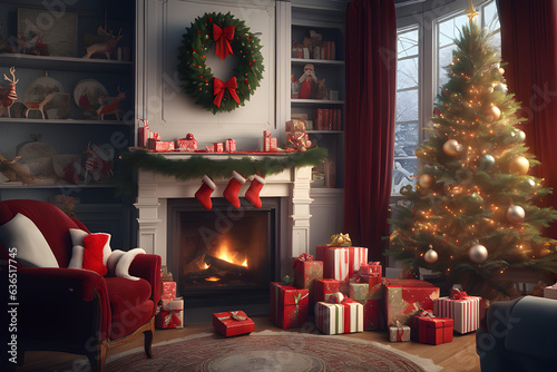 christmas tree with gifts