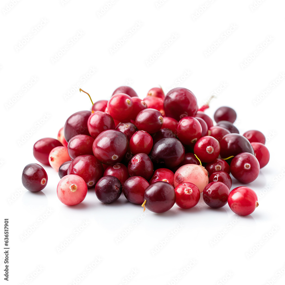 ai generated illustration cranberry fruit isolated on white background. ai generated illustration cranberry fruit isolated on white background.
