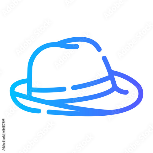 fedora hat Line Gradient Icon