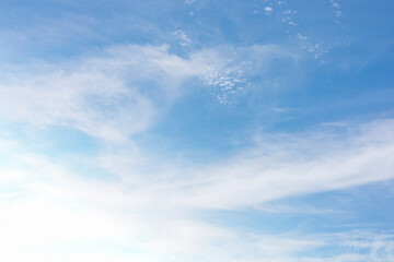 Summer blue sky cloud gradient light white background. Beauty clear cloudy in sunshine calm bright winter air bacground. Gloomy vivid cyan landscape in environment day horizon skyline view spring wind