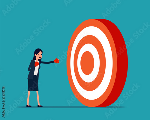 Aiming big target. Marketing concept, Vector illustration, in cartoon style photo