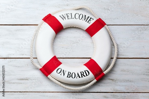 Welcome Onboard Text On Lifebuoy