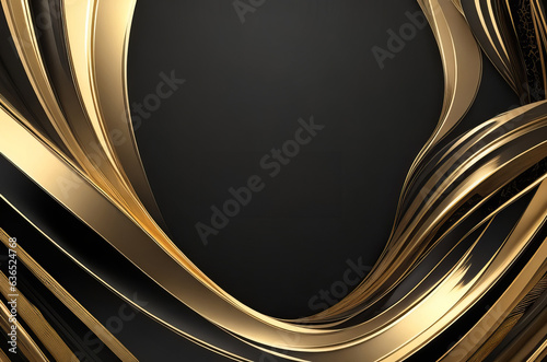 Luxurious Black and Gold Background: Elegance Defined. Generative AI.
