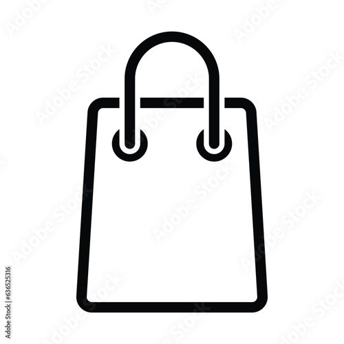 Shopping Bag icon Outline Vector, Online Shopping Design Element, Linear Style Purchase Bag With Handle Silhouette, Luggage, Pixel Perfect Icon Vector Illustration