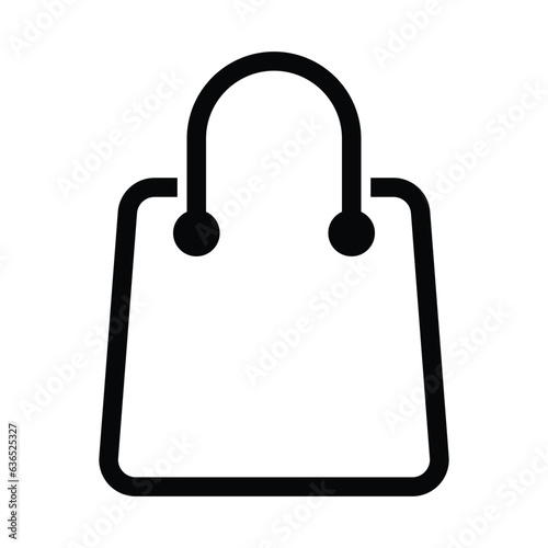 Shopping Bag icon Outline Vector, Online Shopping Design Element, Linear Style Purchase Bag With Handle Silhouette, Luggage, Pixel Perfect Icon Vector Illustration