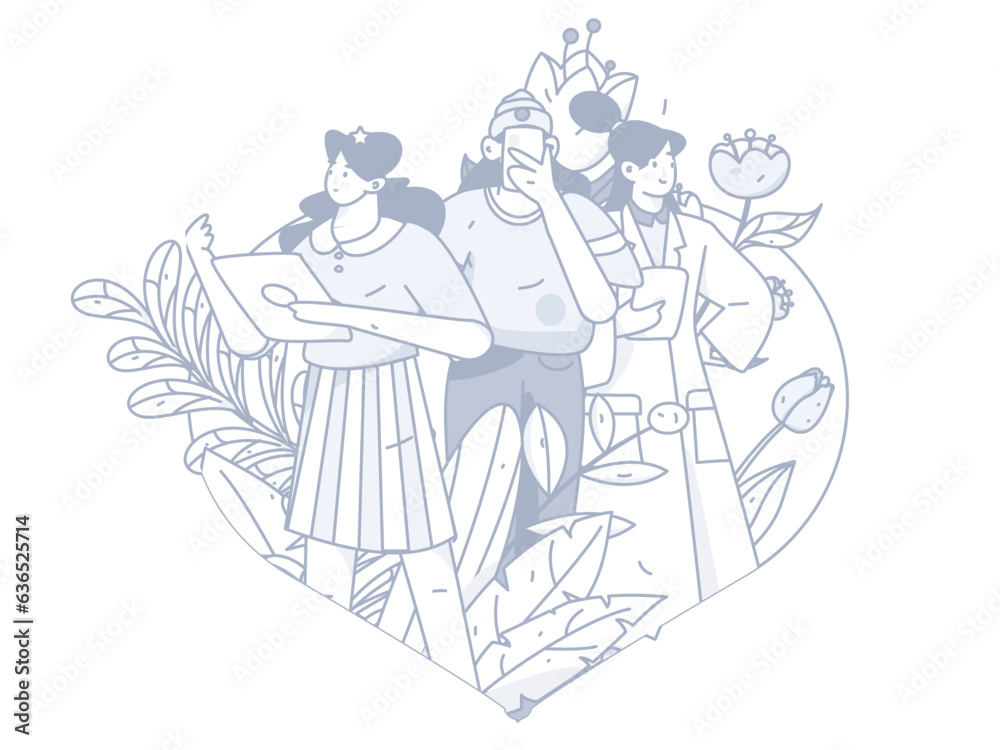 3.12 International Women's Day professional women flat character vector concept operation hand drawn illustration
3.12 International Women's Day professional women flat character vector concept operation hand drawn illustration