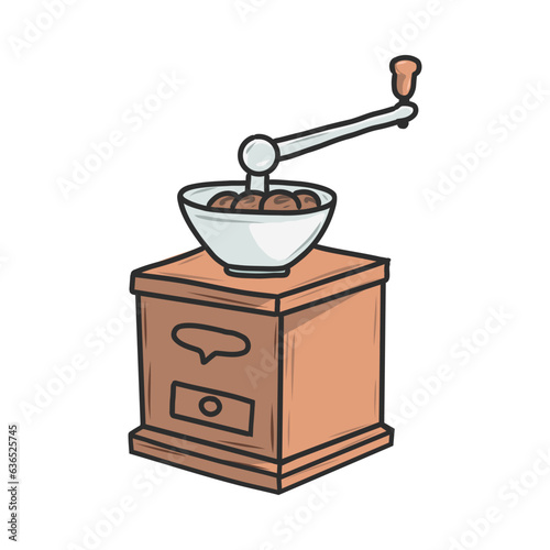Hand drawn Manual Coffee Grinder