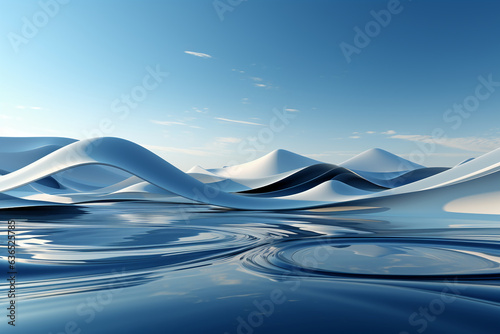 abstract lake background. AI generative