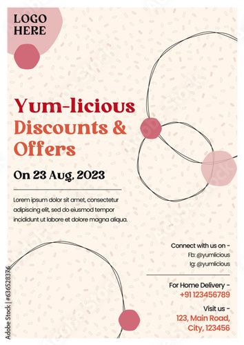 Ice cream shop a4 flyer template