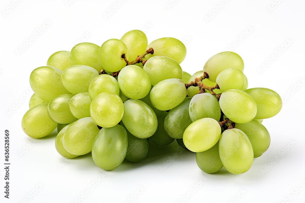 Fresh green grapes isolated on white background Fresh green grapes isolated on white background