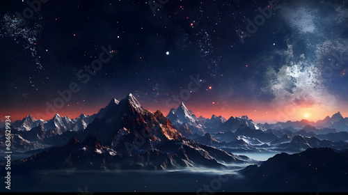 Landscape night view Made with Generative AI