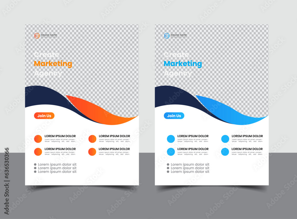 orange and blue business flyer template orange and blue business flyer template