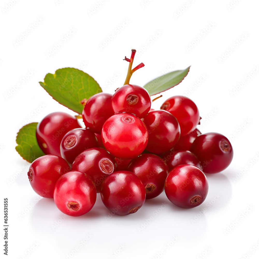 ai generated illustration cranberry fruit isolated on white background.