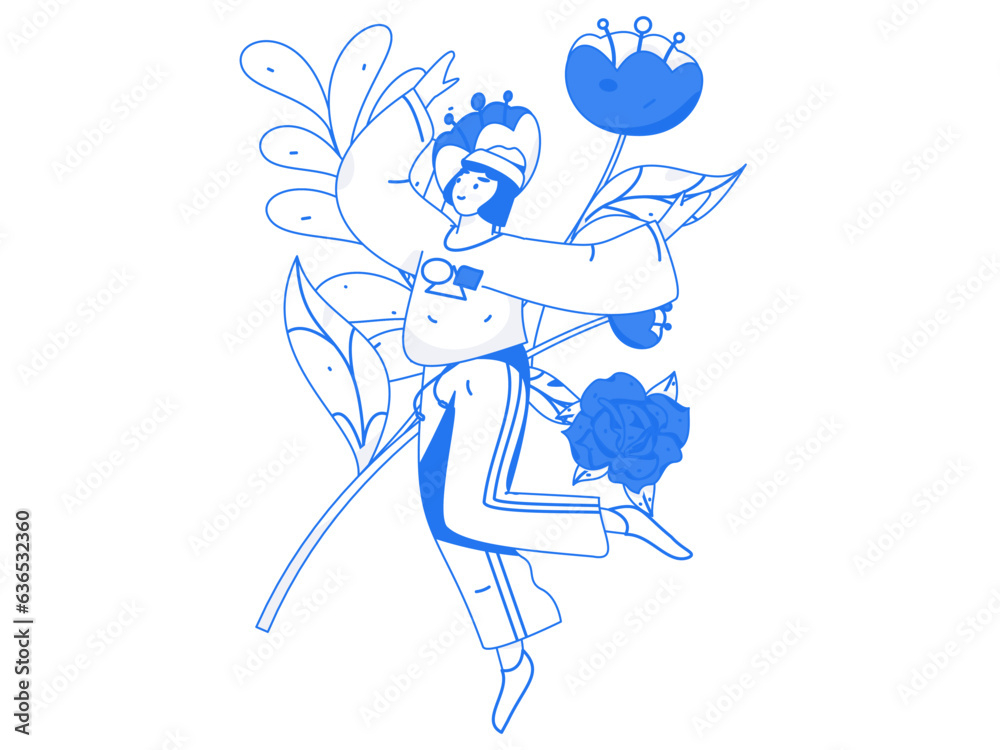 Fototapeta premium 3.12 International Women's Day professional women flat character vector concept operation hand drawn illustration 