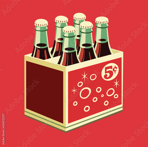 Retro Vector illustration of Soda bottles