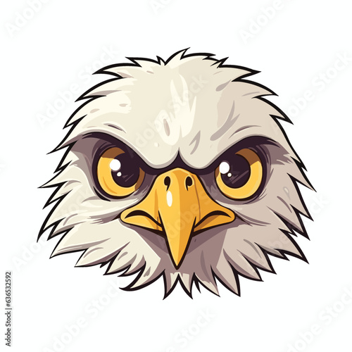 Minimalist Cartoon-Style Eagle Mascot Head in Color