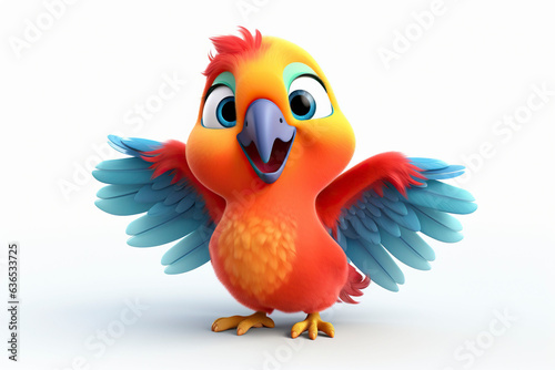 3d cute cartoon macaw parrot. © YULIYA