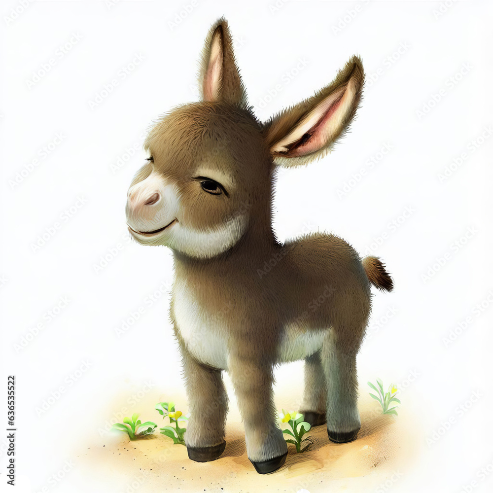 Digital illustration of a young Donkey Digital illustration of a young Donkey