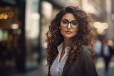 Young businesswoman with eye glasses