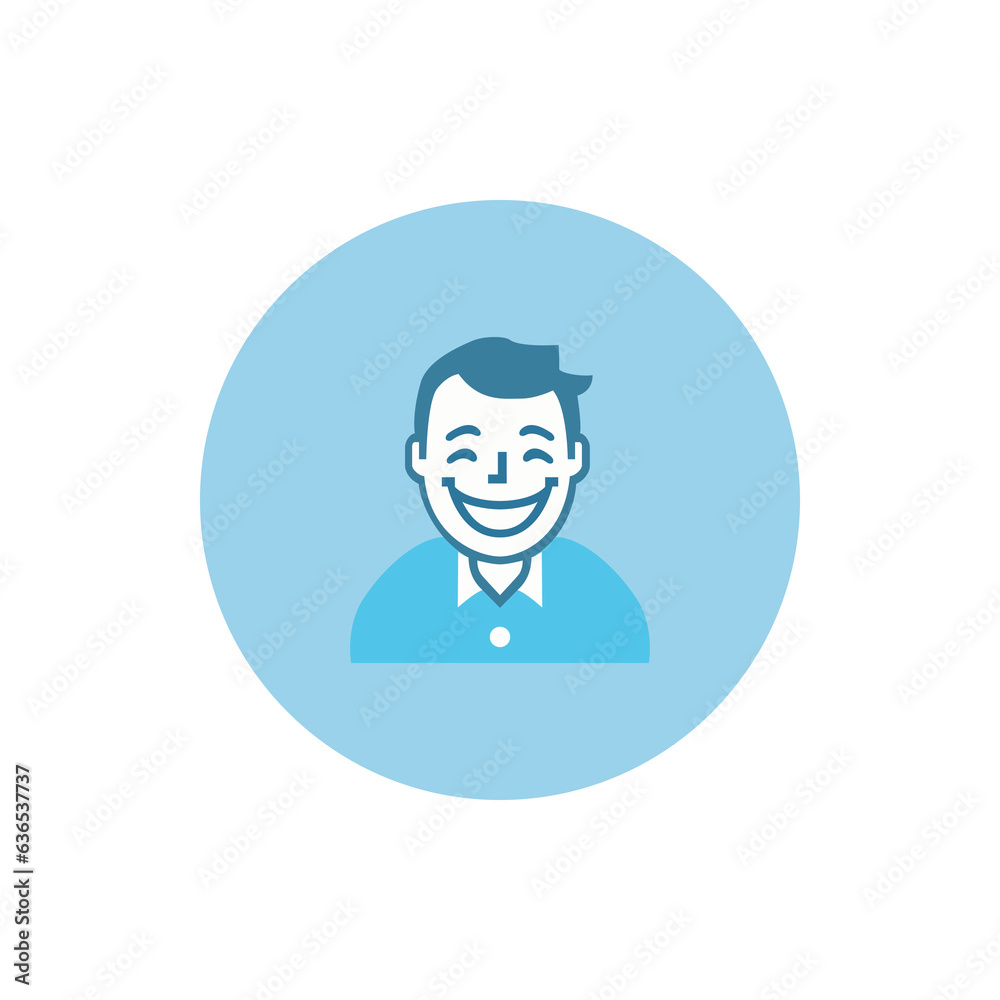 simple smiling man professional character avatar logo vector illustration template design