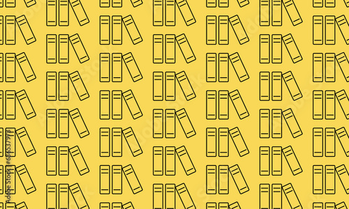 Library icons Patten on yellow background. Vector ilustration