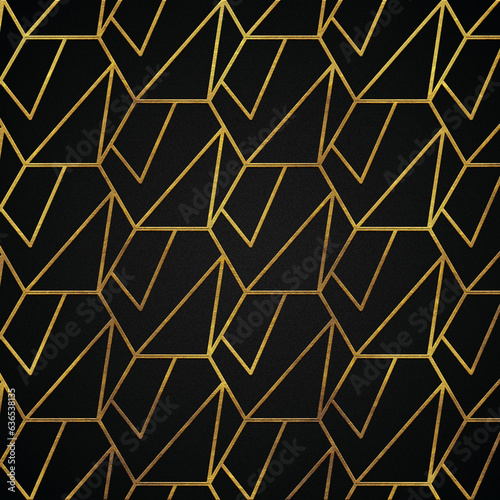 Golden abstract linear luxury style 93 pattern, square modern pattern design.