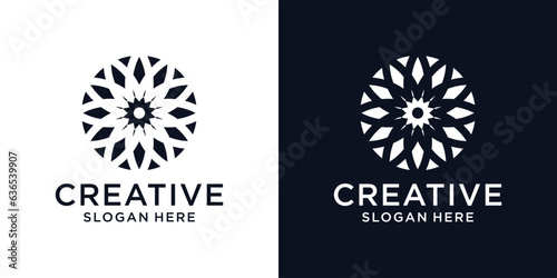 Floral ornament beauty logo design abstract