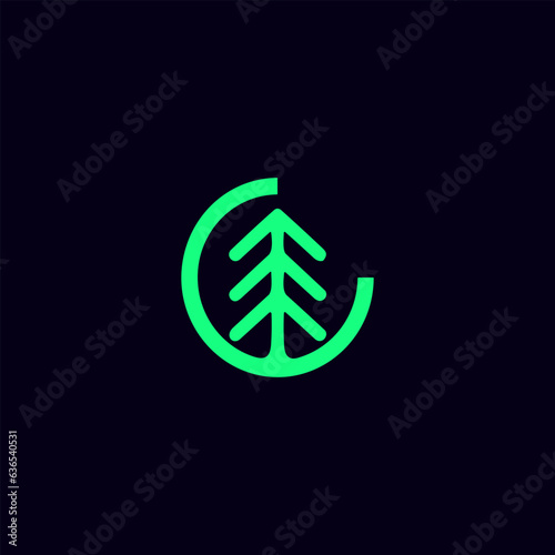 pine tree c letter