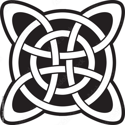 Vector black monochrome Celtic knot. Ornament of ancient European peoples. The sign and symbol of the Irish, Scots, Britons, Franks.