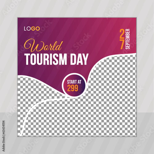 World Tourism Day social media post design vector template