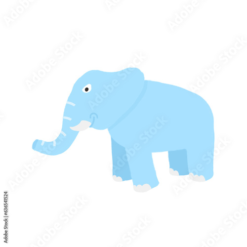 Cute Blue Elephant Cartoon Transparent Background © Tarossite