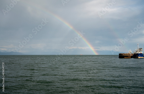 Rainbow on the sea. Petropavlovsk-Kamchatsky. Russia July 2023